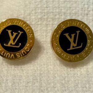 Black and Gold Logo earrings